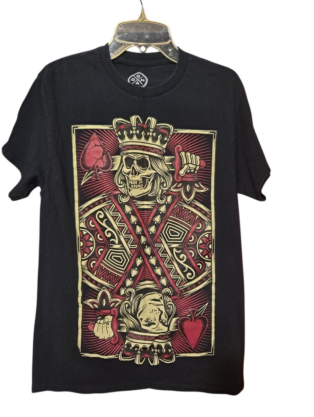 DOM Black Graphic Skull King Playing Card Tee